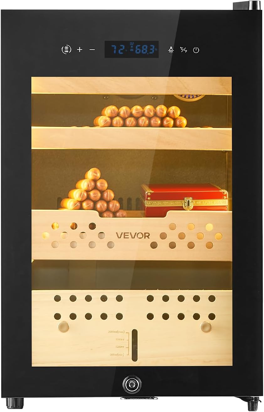 🌡️ Electric Humidor Cabinet – 400 Cigar Capacity with Adjustable Temp & Humidity Control 🍂🔒