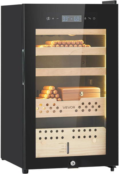 🌡️ Electric Humidor Cabinet – 400 Cigar Capacity with Adjustable Temp & Humidity Control 🍂🔒