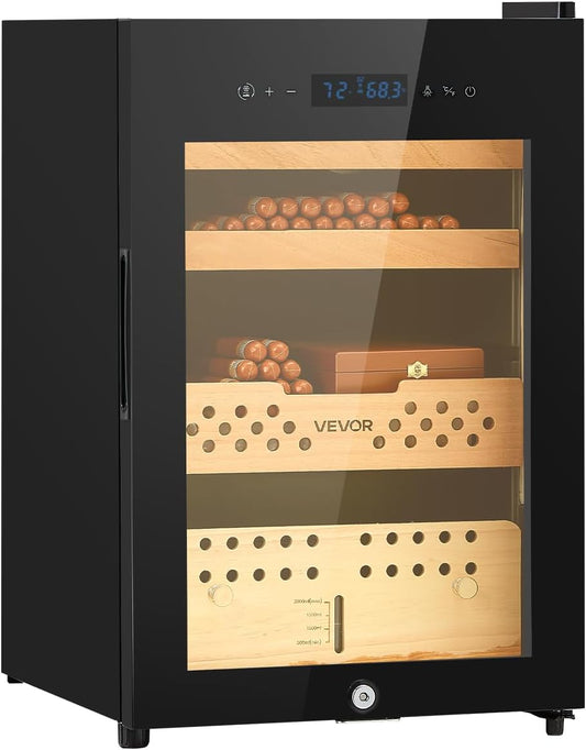 🌡️ Electric Humidor Cabinet – 400 Cigar Capacity with Adjustable Temp & Humidity Control 🍂🔒