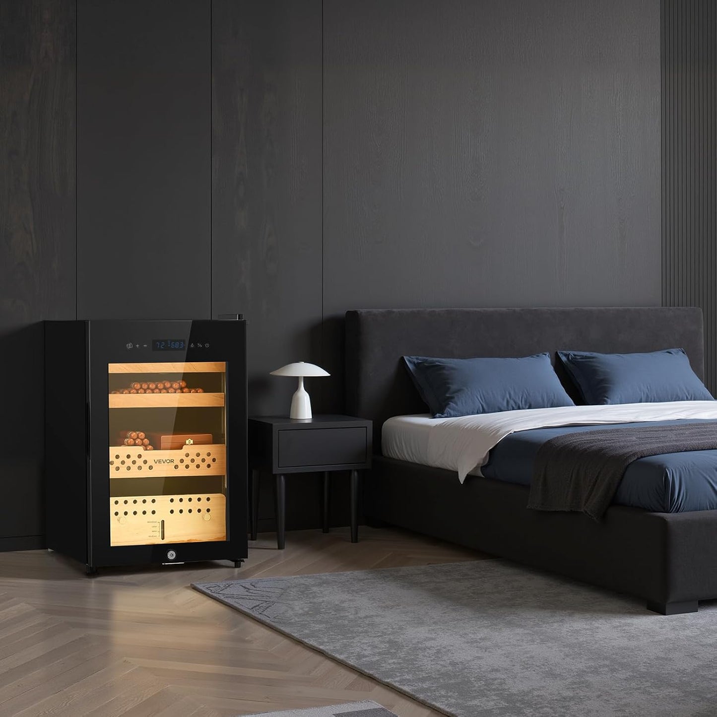 🌡️ Electric Humidor Cabinet – 400 Cigar Capacity with Adjustable Temp & Humidity Control 🍂🔒