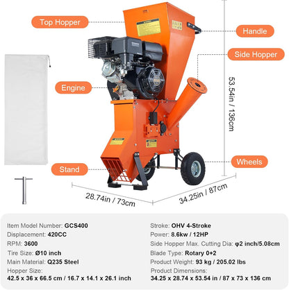 🌿 Electric Wood Chipper Shredder – Powerful Garden Branch & Leaf Mulcher ⚡🪵