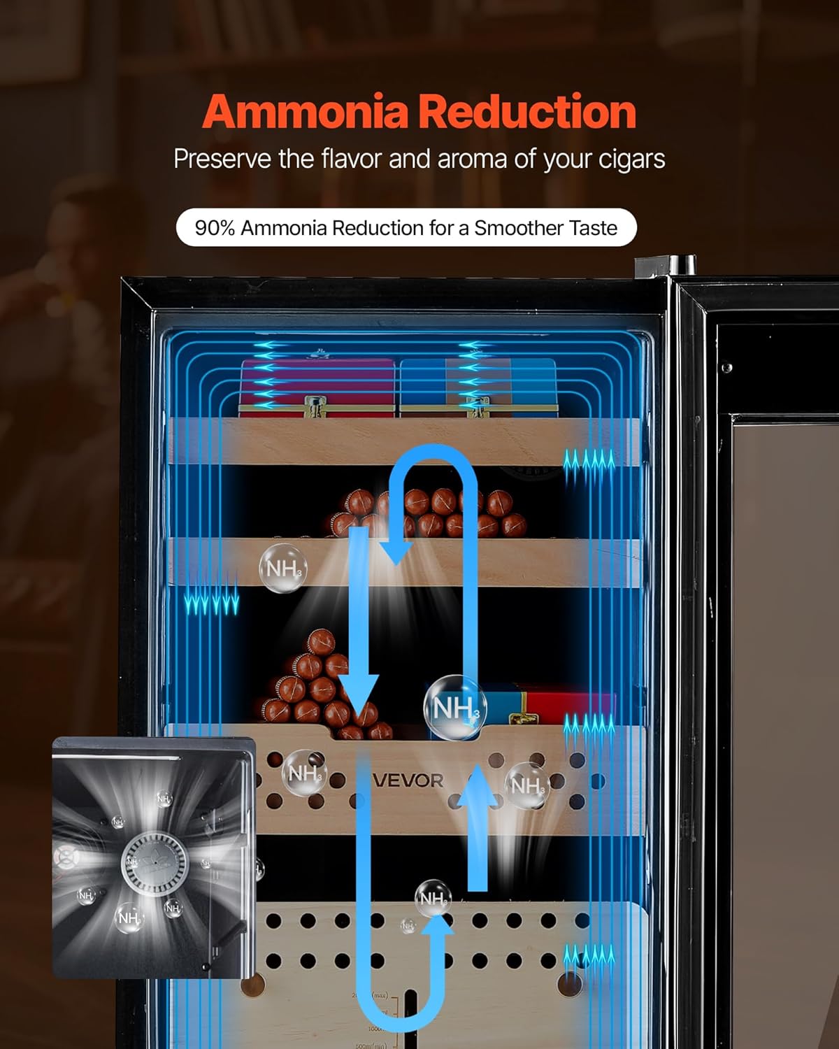 🌡️ Electric Humidor Cabinet – 400 Cigar Capacity with Adjustable Temp & Humidity Control 🍂🔒