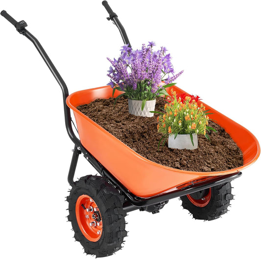 🧱 Powered Garden Cart – Electric Wheelbarrow with Strong Load Capacity & Smooth Handling 🚜💨