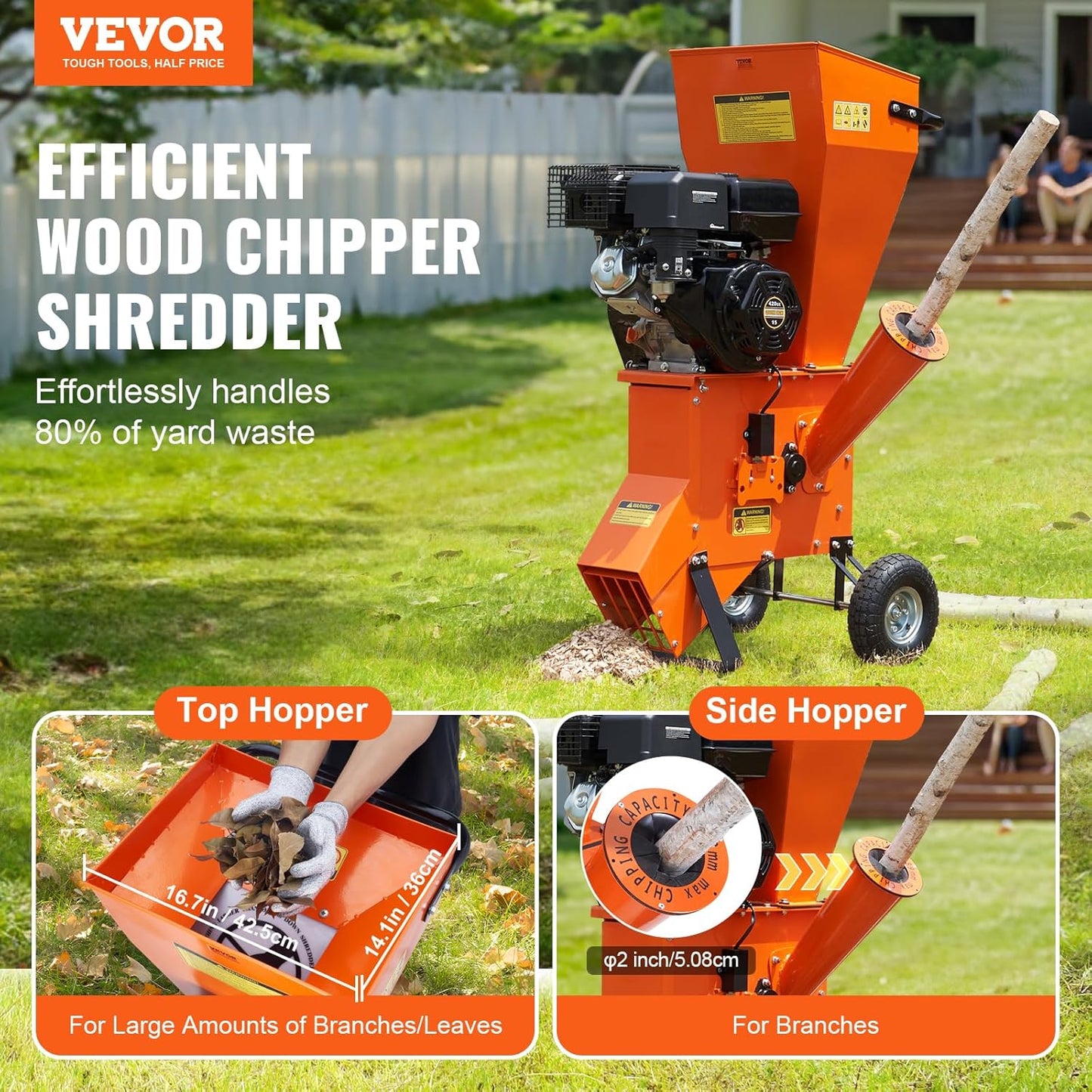 🌿 Electric Wood Chipper Shredder – Powerful Garden Branch & Leaf Mulcher ⚡🪵
