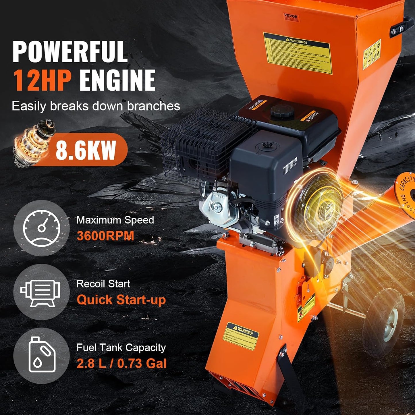🌿 Electric Wood Chipper Shredder – Powerful Garden Branch & Leaf Mulcher ⚡🪵